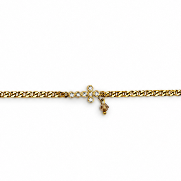 Pulsera cruz en circonias