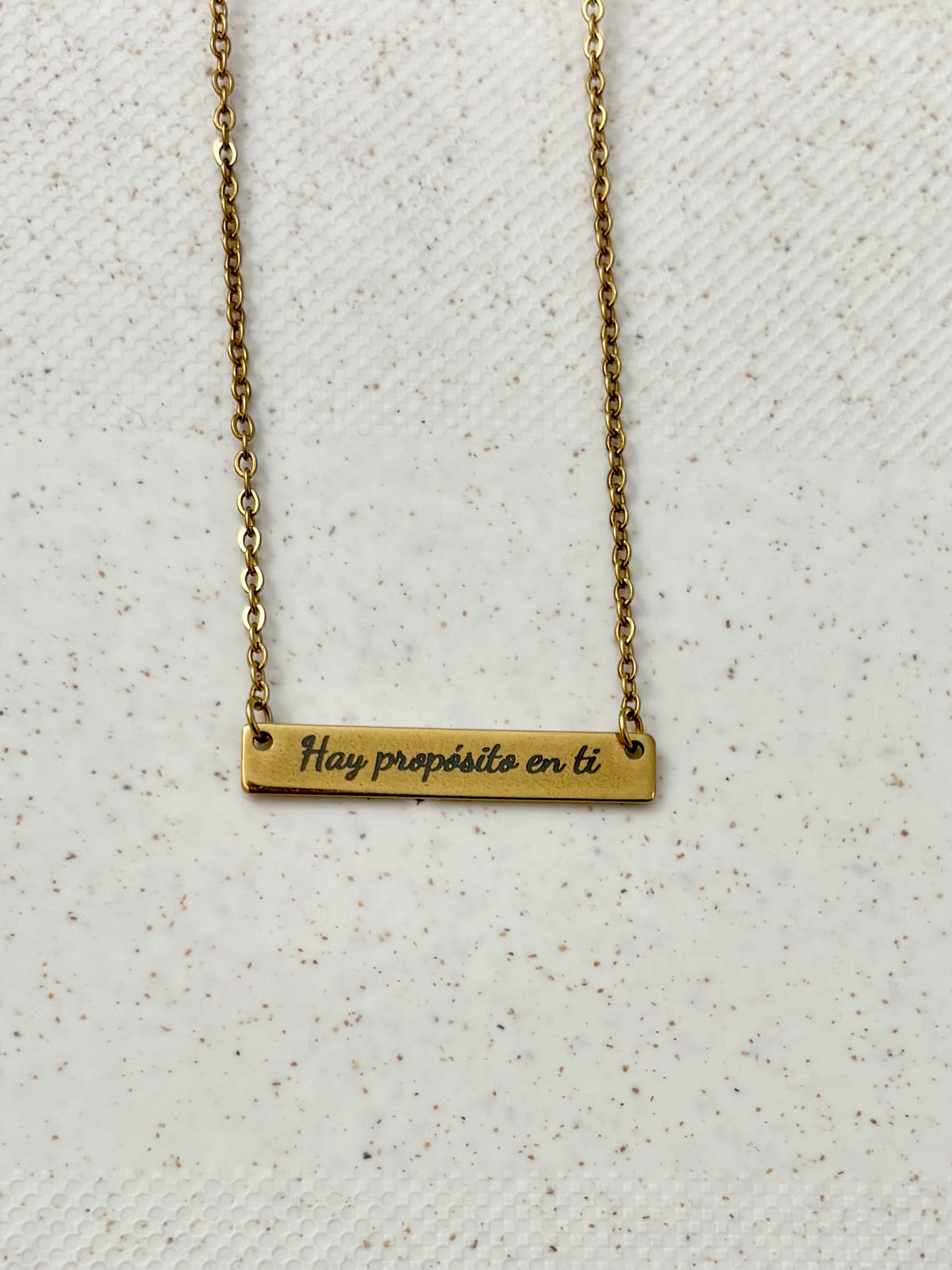 Collar Personalizado con Grabado Laser | Acero Inoxidable Dorado