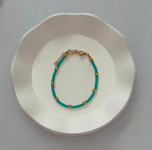 Aqua and Gold Bracelet