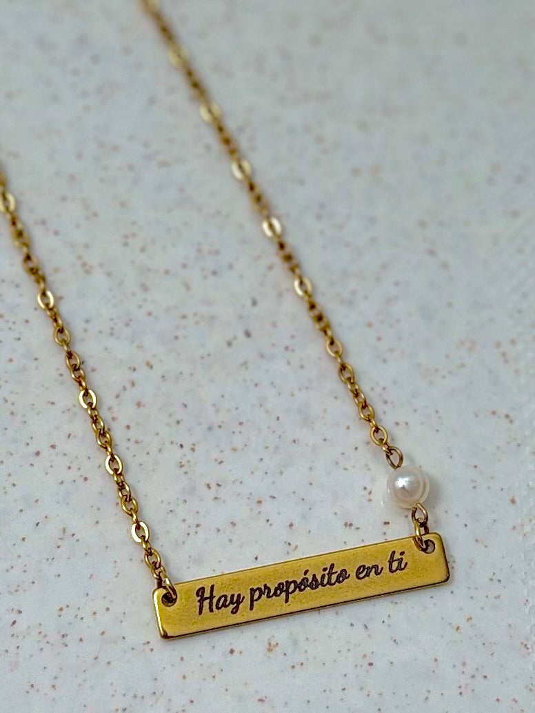 Collar Personalizado con Grabado Laser | Acero Inoxidable Dorado