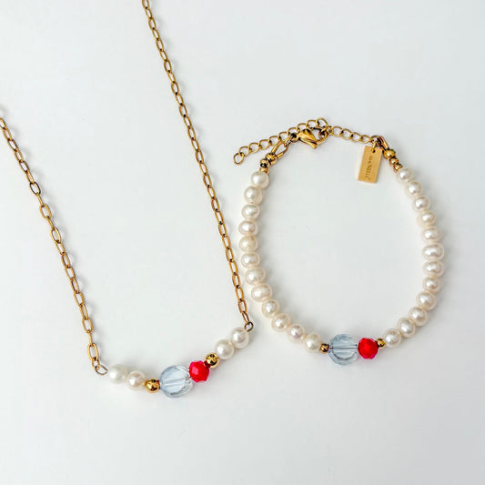 Set "Contigo" | Collar y Pulsera de Perlas