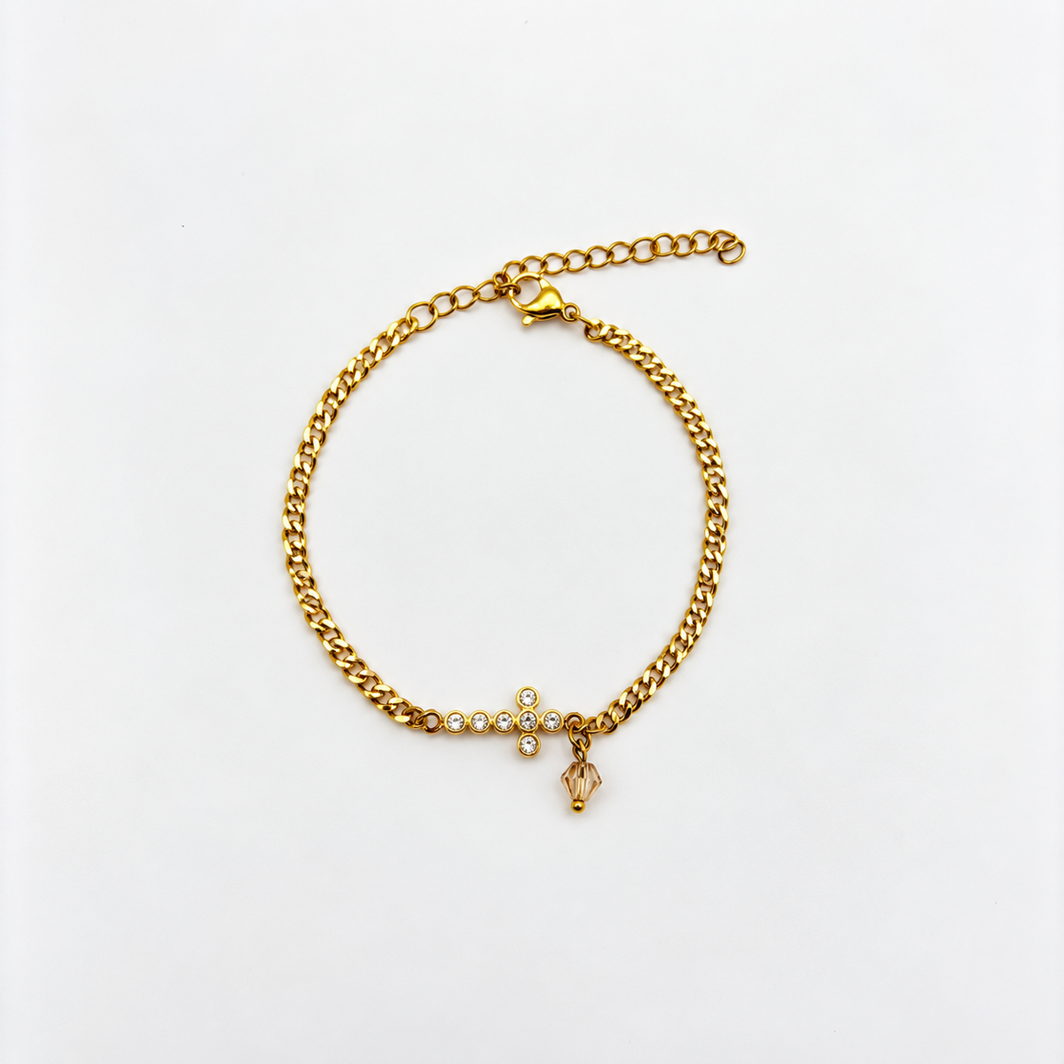 Pulsera cruz en circonias
