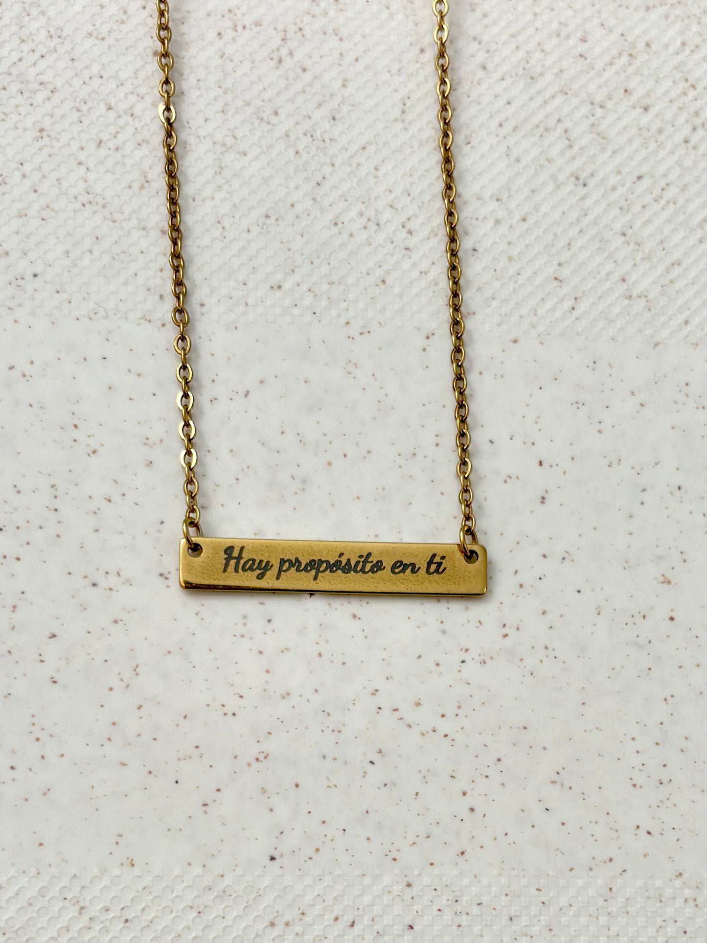 Collar Personalizado con Grabado Laser | Acero Inoxidable Dorado