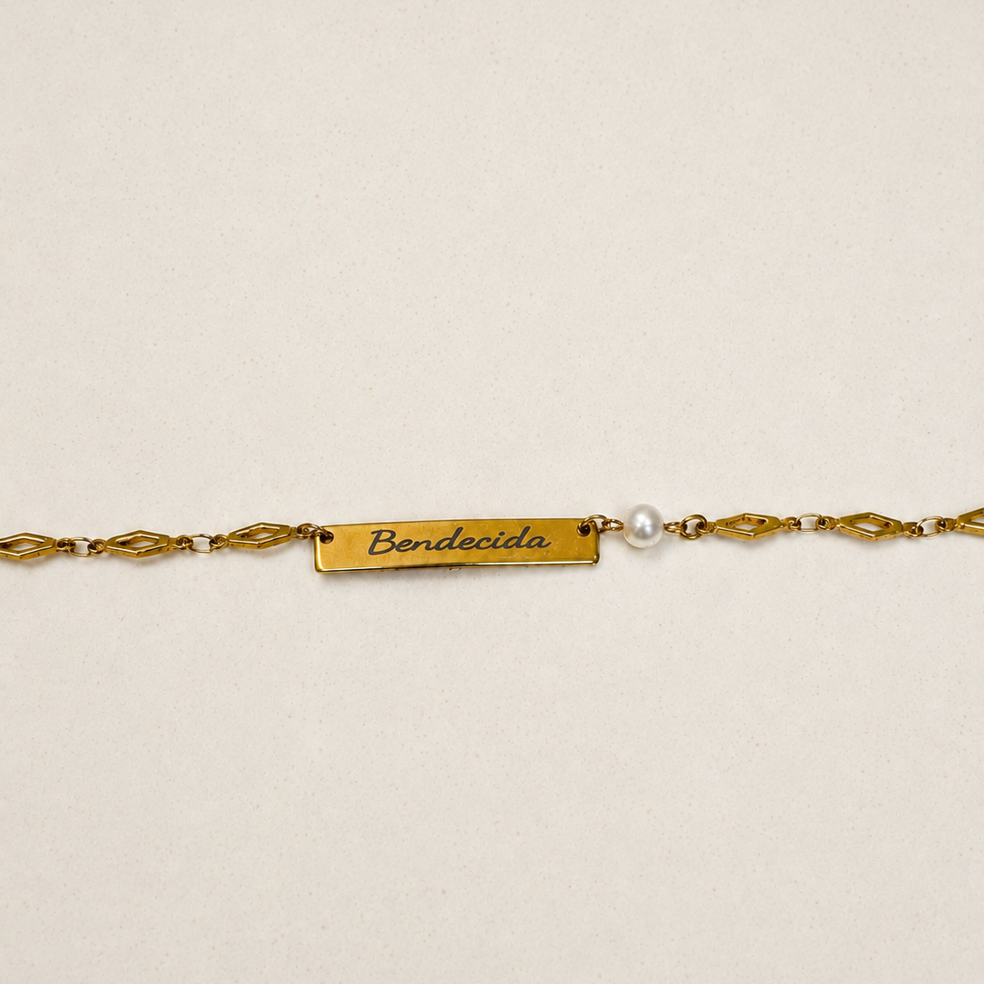 Pulsera Personalizada con Grabado laser | Acero Inoxidable Dorado