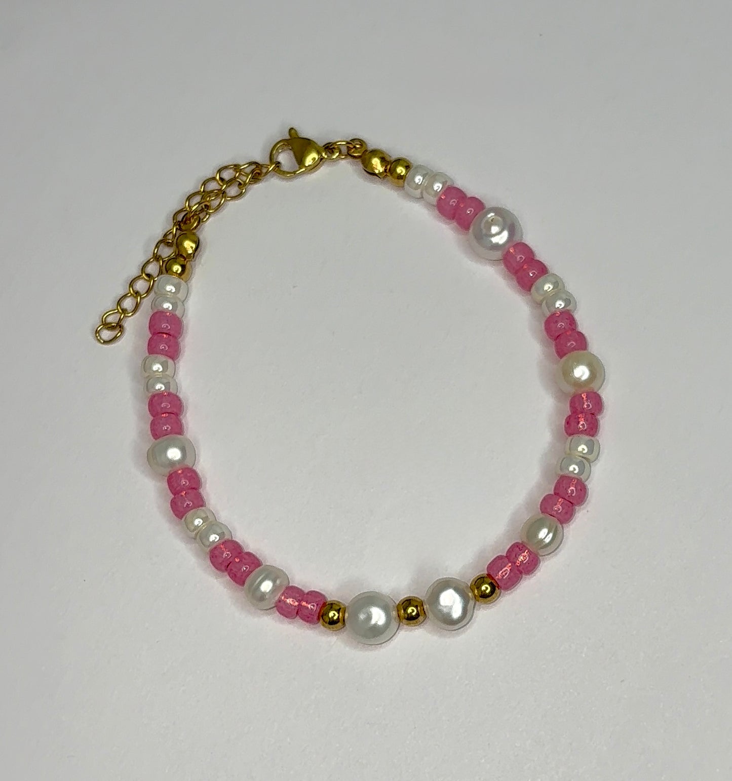 Rosa y perlas Bracelet